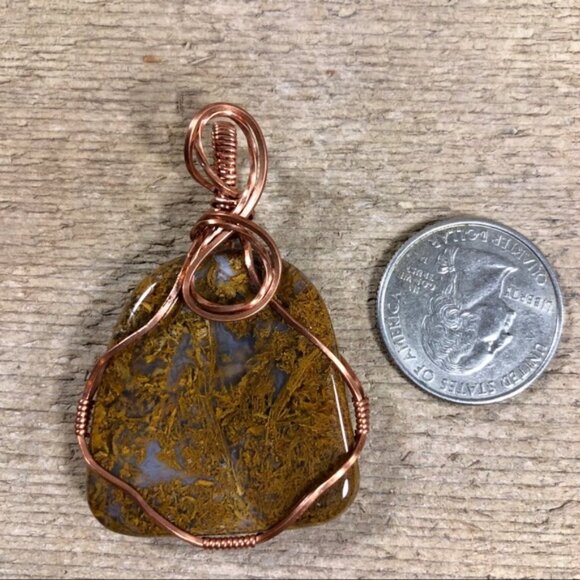 Fossilized Moss Agate Necklace Pendant - Picture 2 of 4